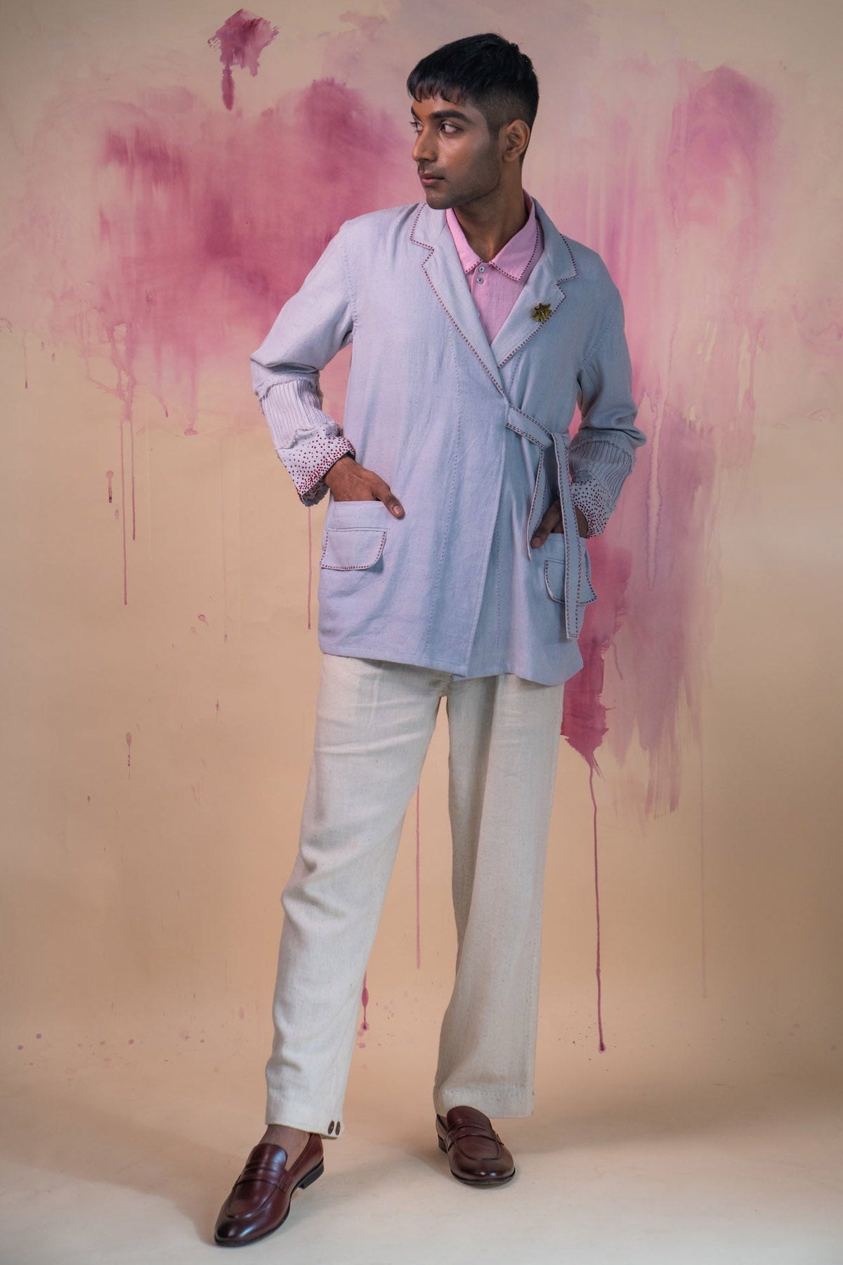 Buy Designer Double Breasted Cotton Jacket By Lafaani